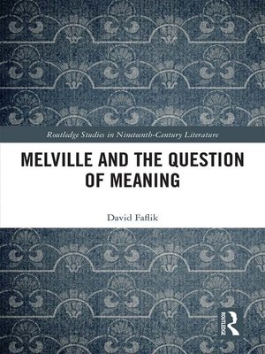 cover image of Melville and the Question of Meaning